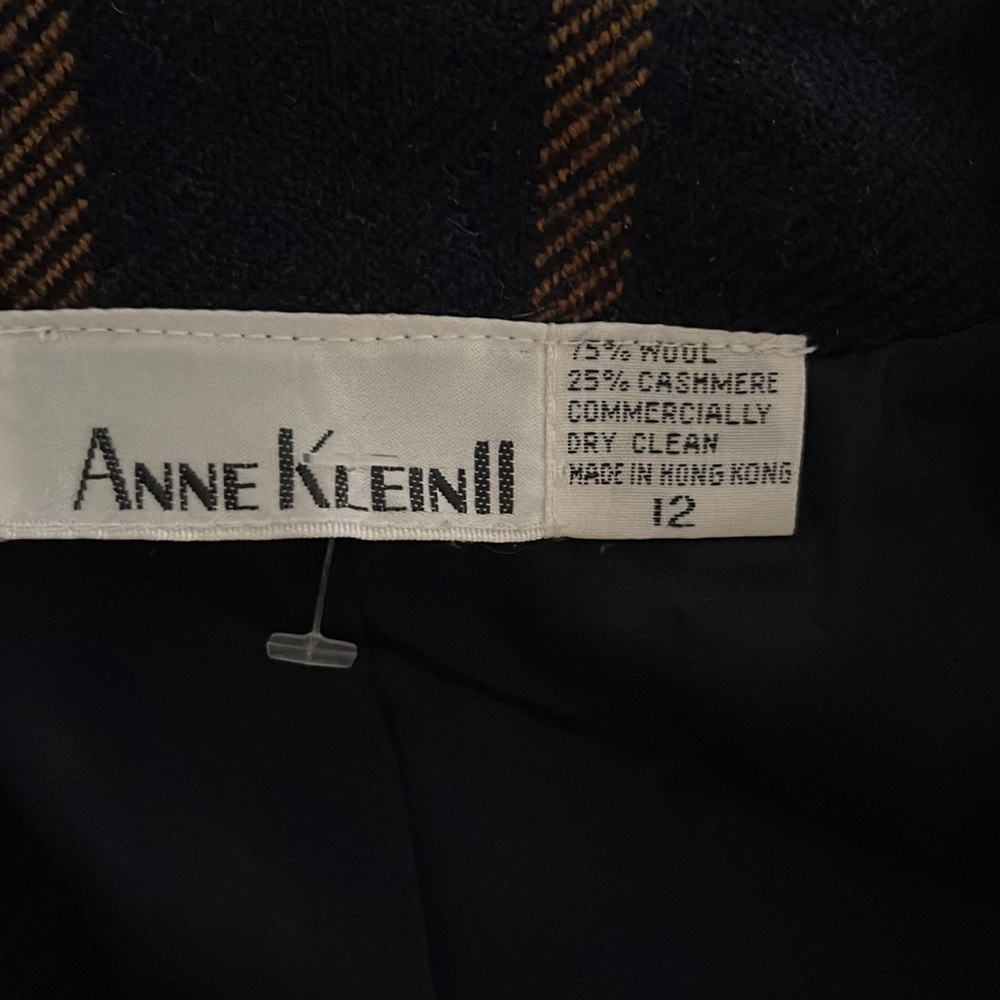Vintage Anne Klein II Plaid Wool n Cashmere Blazer - Picture 4 of 10